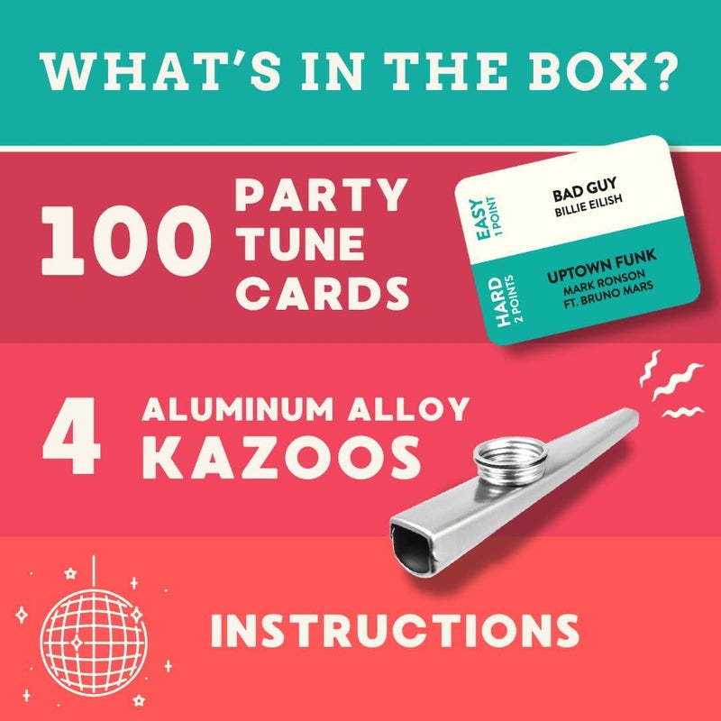 Ridley's Ridleyâ€™s Kazoo That Tune Song Guessing Game â€“ Fun Song Games for Families, Fast-Paced Game for 2-4 Players, Ages 8+ â€“ Includes 4 Kazoos and over 200 Well-Known Tunes - Image 5